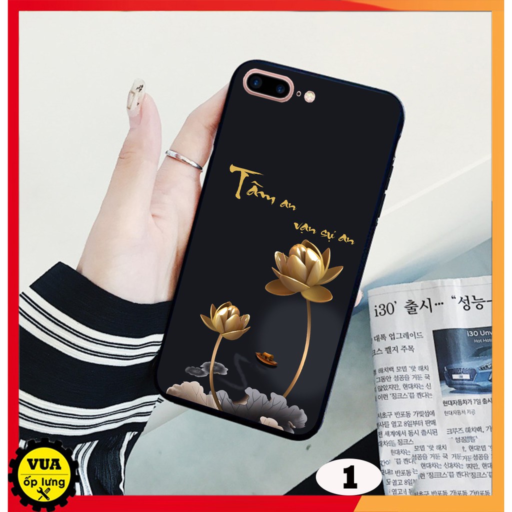 Ốp lưng kính in Hoa Sen Vàng 3D cho dòng điện thoại iPhone 6 Plus - iPhone 6s Plus - iPhone 7 Plus - iPhone 8 Plus đẹp
