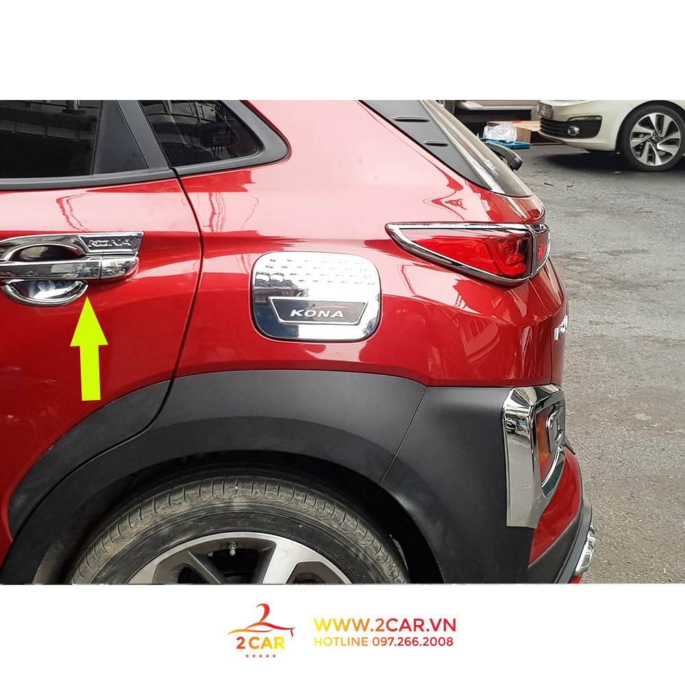 Bộ ốp tay, hõm xe Hyundai Kona 2019 2020 2021 2022 2023 2024 mạ crom cao cấp