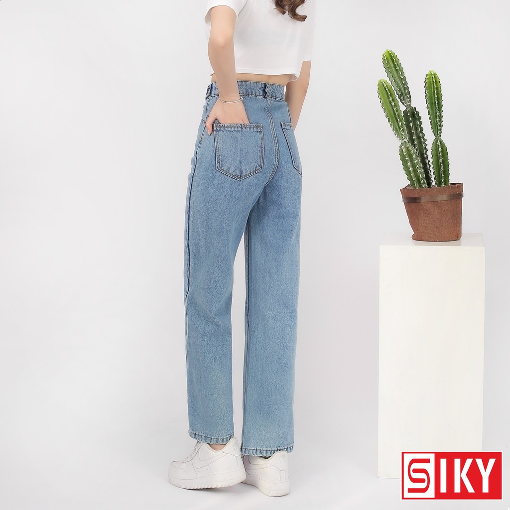 [Mã SKAMFSW175 giảm 10K đơn 50K] Quần jean ống rộng lưng cao phong cách Hàn Quốc thời trang cho nữ QJ31