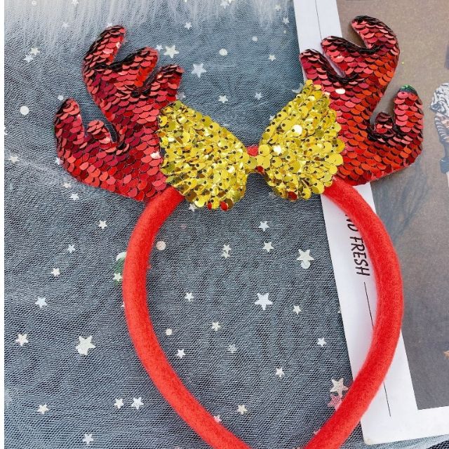 CÀI TÓC NOEL SỪNG TUẦN LỘC MẪU KIM TUYẾN