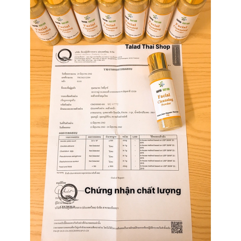 Bột Rửa Mặt Thảo Dược Organic Thái Lan Giảm Mụn Dịu Nhẹ Cho Da Nhạy Cảm