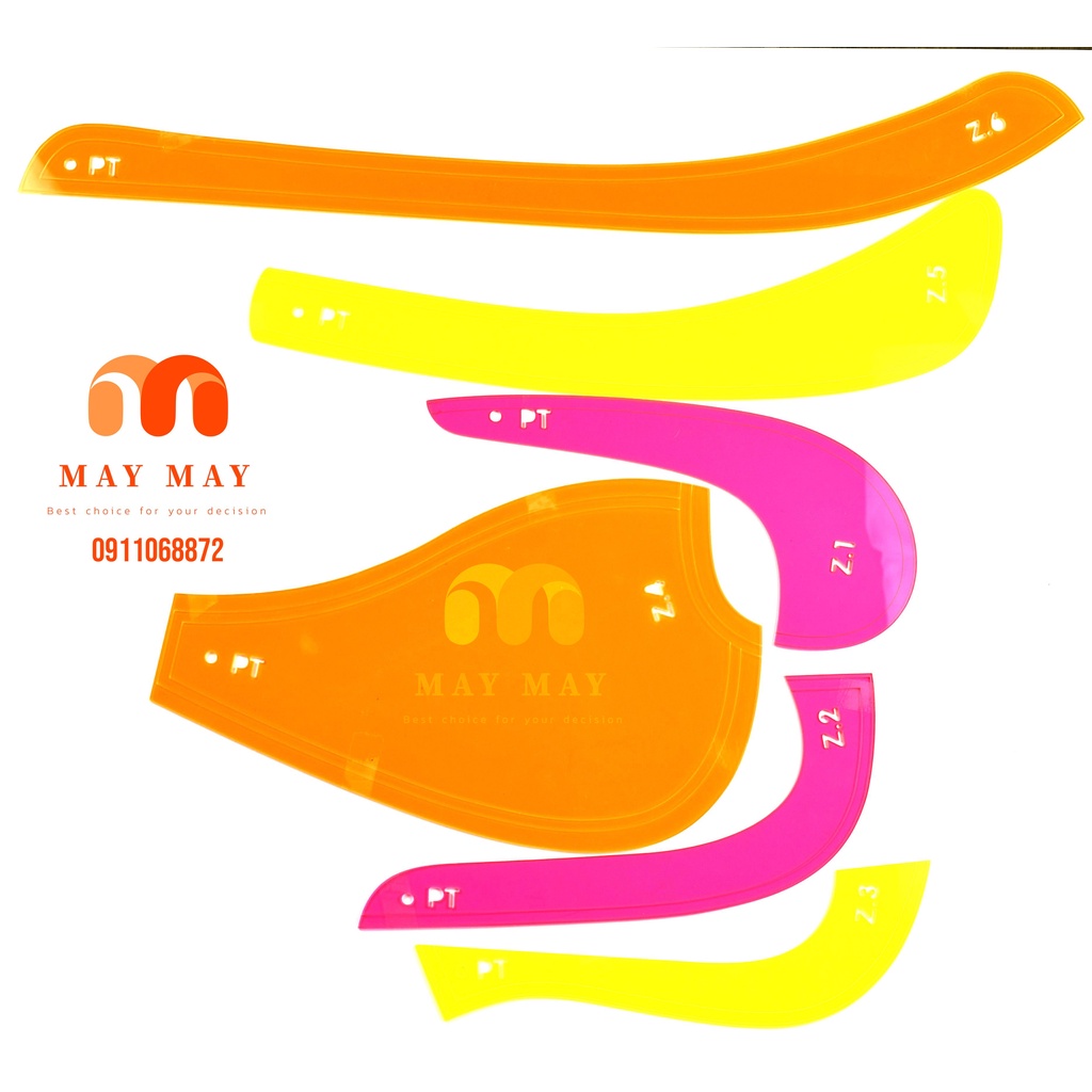 Thước bộ 6 cây vẽ đường cong trong may mặc
