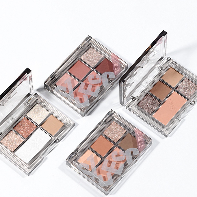 Bảng Phấn Mắt Veecci Năm Màu Sắc Tông Lì / Hiệu Ứng Ngọc Trai Lâu Trôi