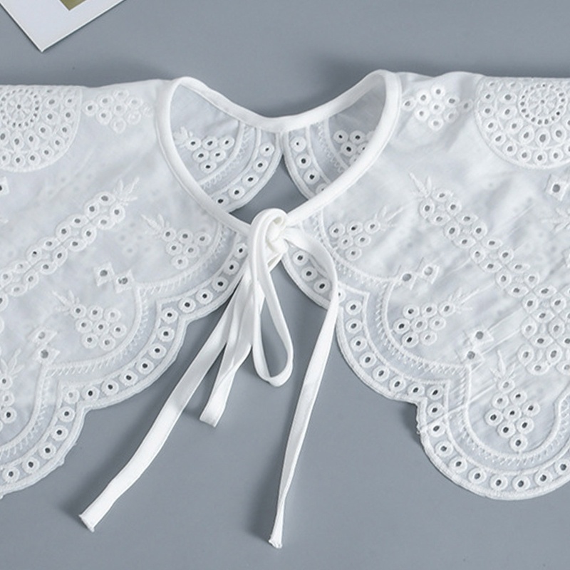 Khăn Choàng Cổ Giả Thêu Họa Tiết Chấm Bi / Cánh Hoa Mini Thời Trang Cho Nữ