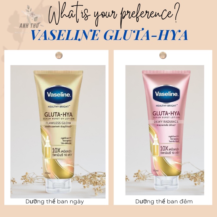 Sữa dưỡng thể trắng da vaseline gluta hya /vaseline dưỡng thể trắng da /vaseline heathy bright gluta hya 10x