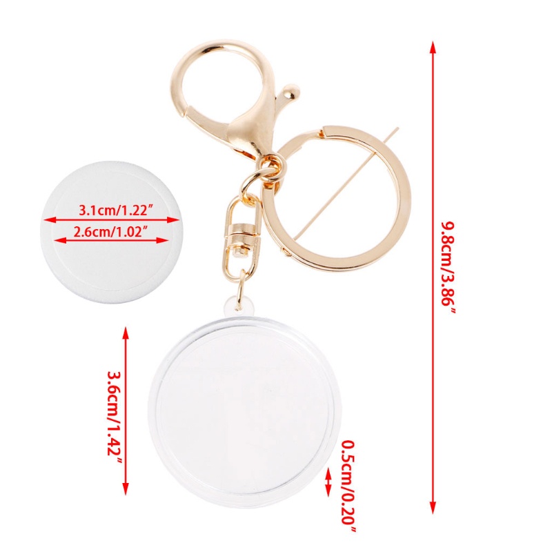 Móc Khóa Có Vòng Đệm Bằng Acrylic 30mm 27mm