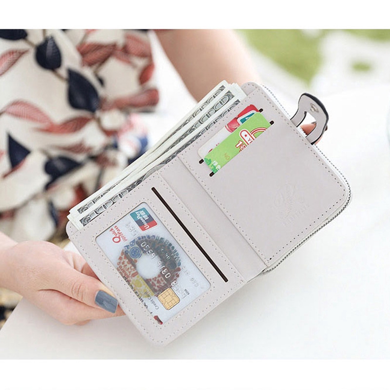 Ví ngắn có khóa kéo thời trang dễ thương cho nữ