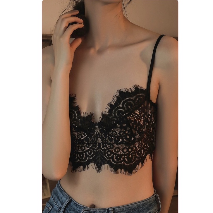 Áo Bra Ren iBra's Store Sexy Bralette có Mút Gọng Nâng Ngực xuyên thấu Áo lót nữ Gợi Cảm mặc trong Vest | A011