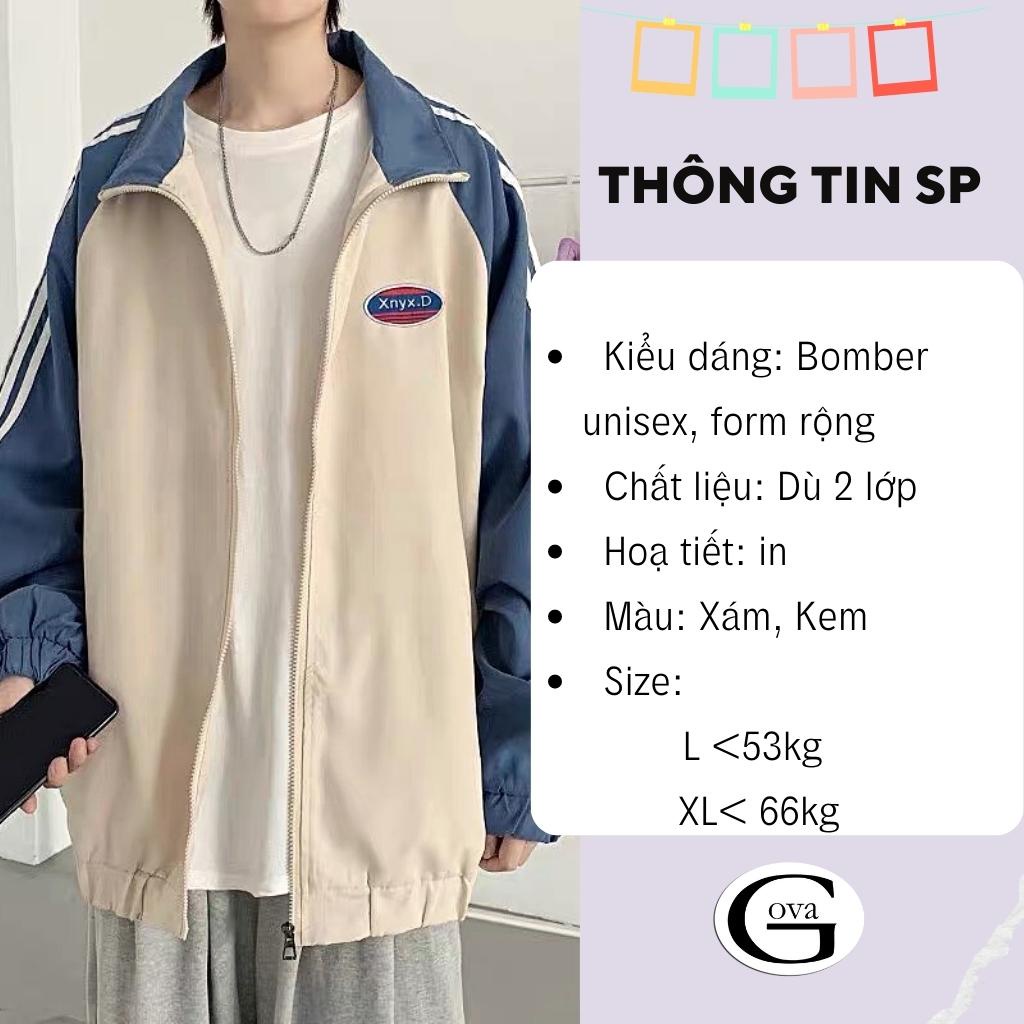 Áo Khoác Dù XYNX.D 2 Lớp Form Rộng Nam Nữ Unisex, Áo Gió Bomber Bóng Chày Chống Nắng Ulzzang GOVA