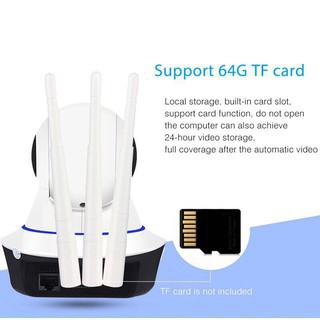 Camera Ip Yoose 3 Râu 2.0 Xoay 360 Độ Bắt Wifi Cực Khỏe - Theo dõi ngày đêm tích hợp thu và phát âm thanh /uy tín