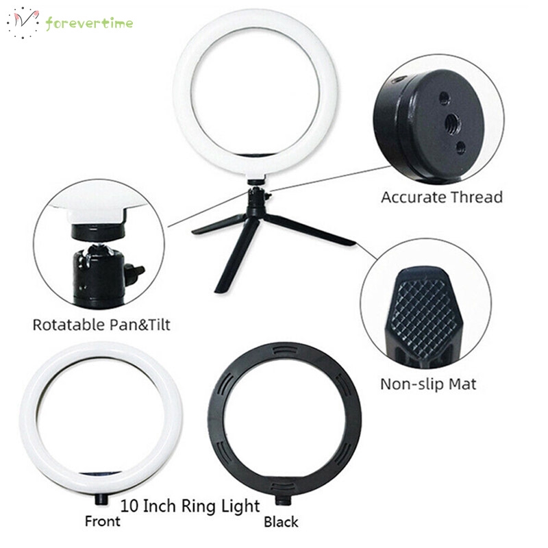 ✨COD✨ 10 Inch LED Ring Light Lamp Selfie Camera Phone Studio Tripod Stand Video Dimmable Adjustable Angle New