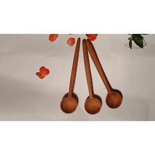 Muỗng gỗ tròn thân thẳng dài đơn giản - Thìa Gỗ Decor, dùng trong ăn uống hàng ngày
