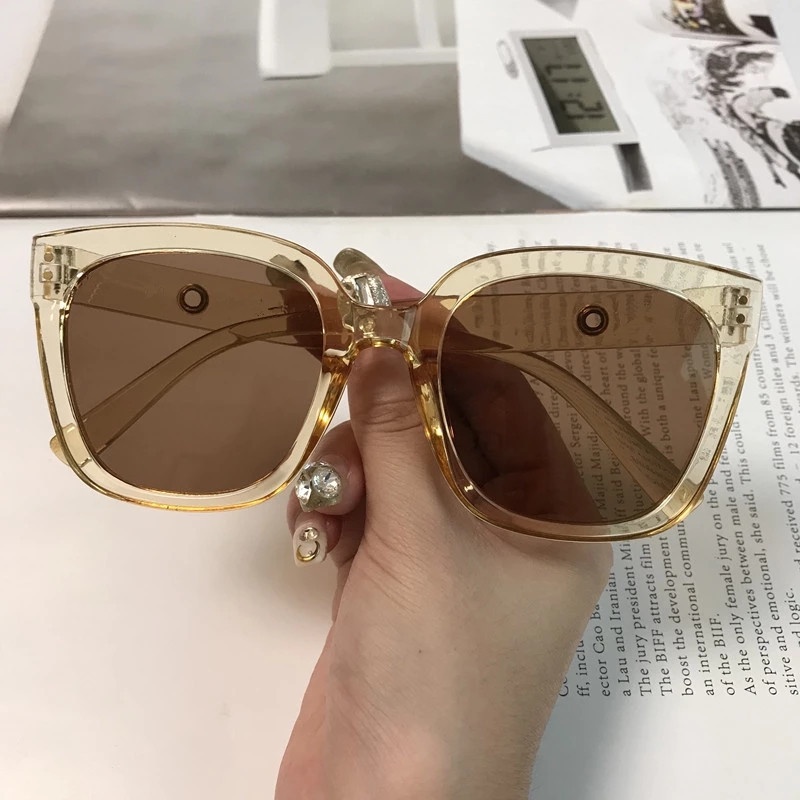 Kính Mát Gọng Vuông Chống Tia UV Phong Cách Hàn Quốc