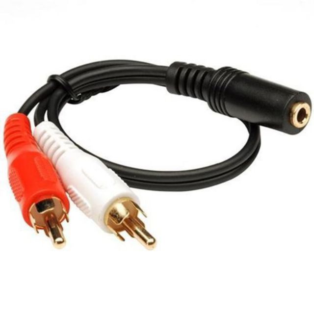 Cáp chuyển đổi Audio 3.5mm âm ra 2 đầu RCA hoa sen