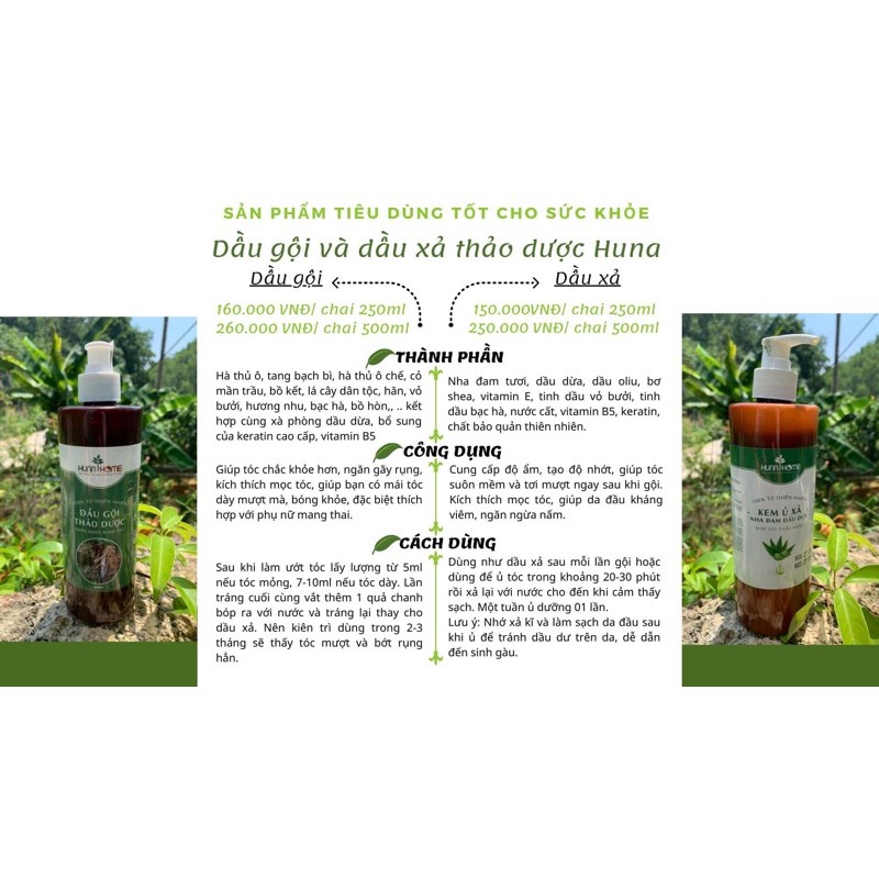 Dầu gội đóng chai thảo dược Huna