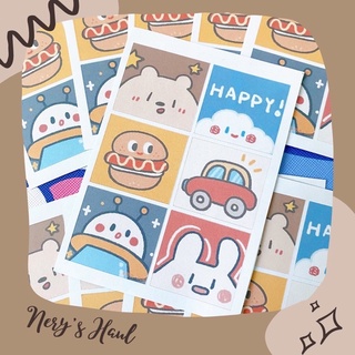 Sticker hình dán gấu happy dễ thương trang trí decor sổ tay bullet journal