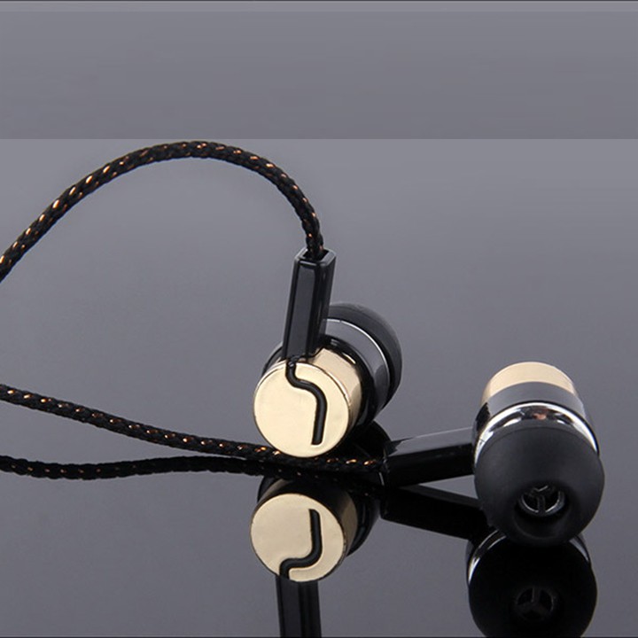 Tai nghe điện thoại nhét tai in ear kim loại dây dù dạ quang chống rối Super Bass chính hãng