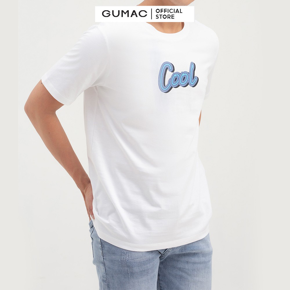 [Mã WABRG208 giảm 10% tối đa 50k đơn từ 250k] Áo thun nam GUMAC in chữ Cool lịch lãm, cổ tròn tay ngắn ATNB798 | BigBuy360 - bigbuy360.vn