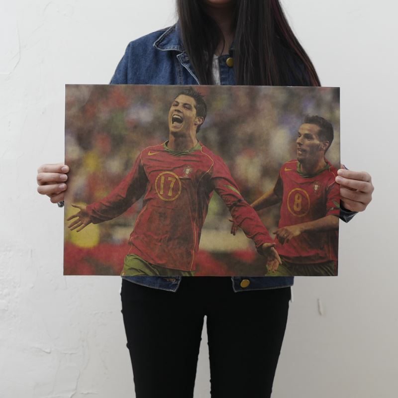 1 Tấm Áp Phích Dán Tường Hình Cầu Thủ Bóng Đá Messi Bec Beckham