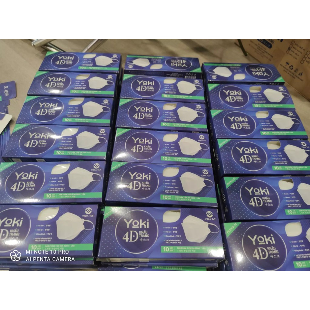 ✅ [HÀN QUỐC] Khẩu trang 4D- Yuki / Yoki Premium (Hộp 10 Cái), Chuẩn KF94 - VT0817