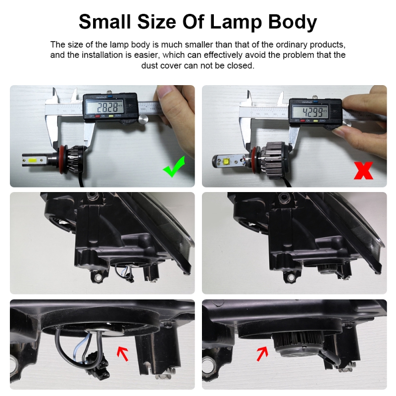 Set 2 bóng đèn LED NovSight Fog Lamp H4 H1 H7 H11 9012 72W 6000K 9000Lm cho xe hơi