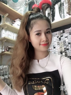 Tóc ngoặm xù vàng chanh hình thật
