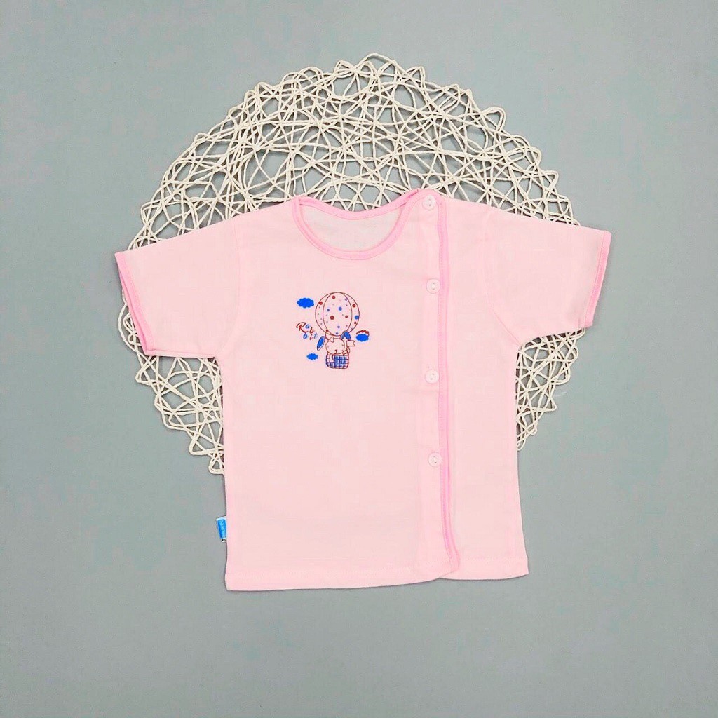 Áo Sơ Sinh Ngắn Tay Khuy Lệch, 100% Cotton, Thương Hiệu Thái Hà Thịnh