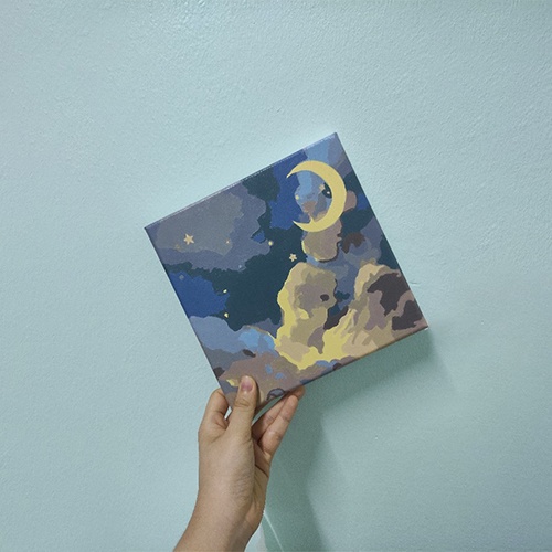 DROFE Tranh tự tô màu sơn dầu 20x20cm treo tường trang trí nhiều họa tiết