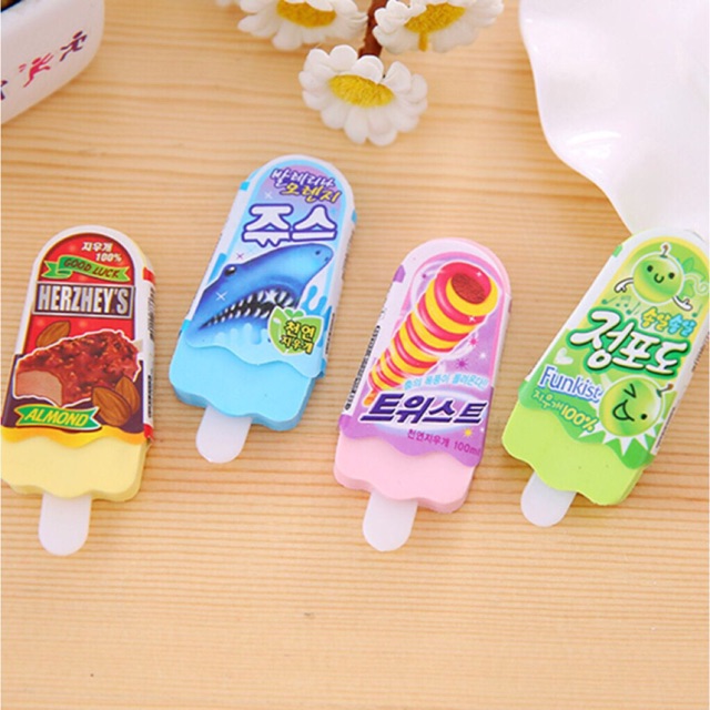 Cục gôm tẩy hình que kem mát lạnh 6