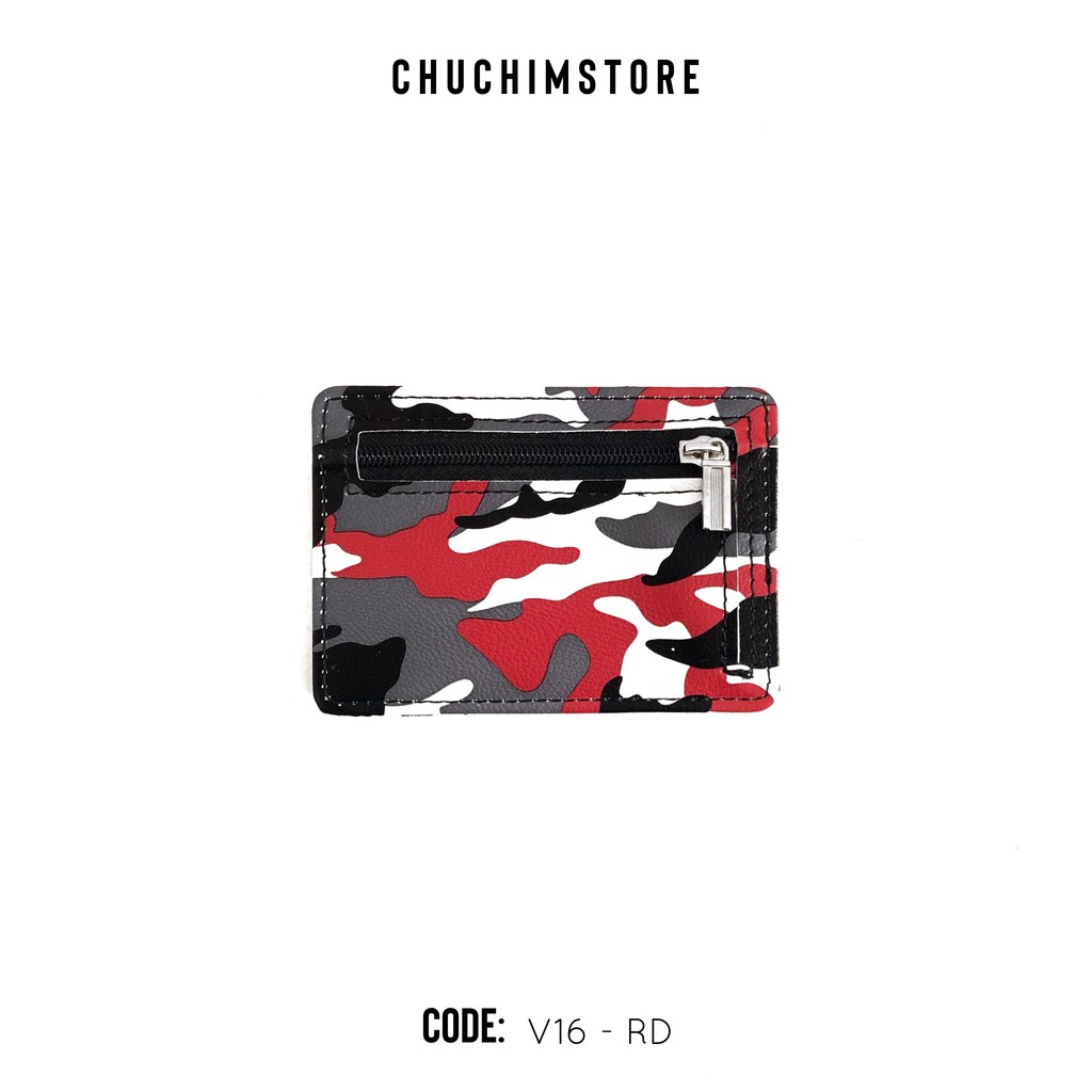 Ví da unisex card holder họa tiết camo thời trang cá tính