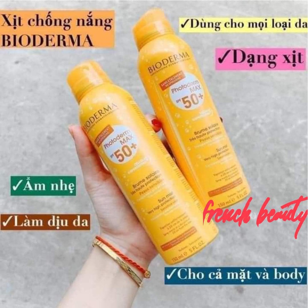 Xịt chống nắng Bioderma SPF 50+ 150ml - Pháp