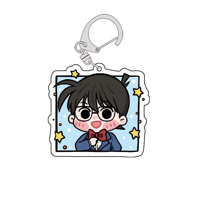 Móc khóa DETECTIVE CONAN ver VUÔNG CUTE Thám Tứ Lừng Danh in hình anime chibi Mica trong acrylic