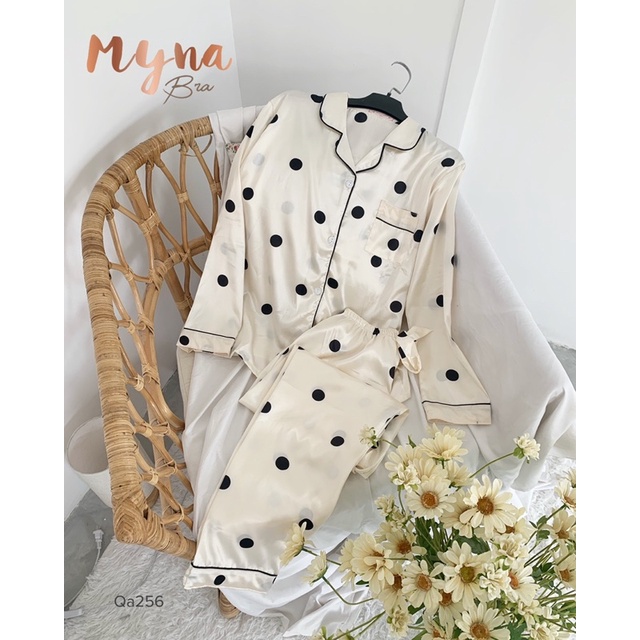 Pyjama lụa mặc nhà dễ thương lụa mềm mịn thoải mái