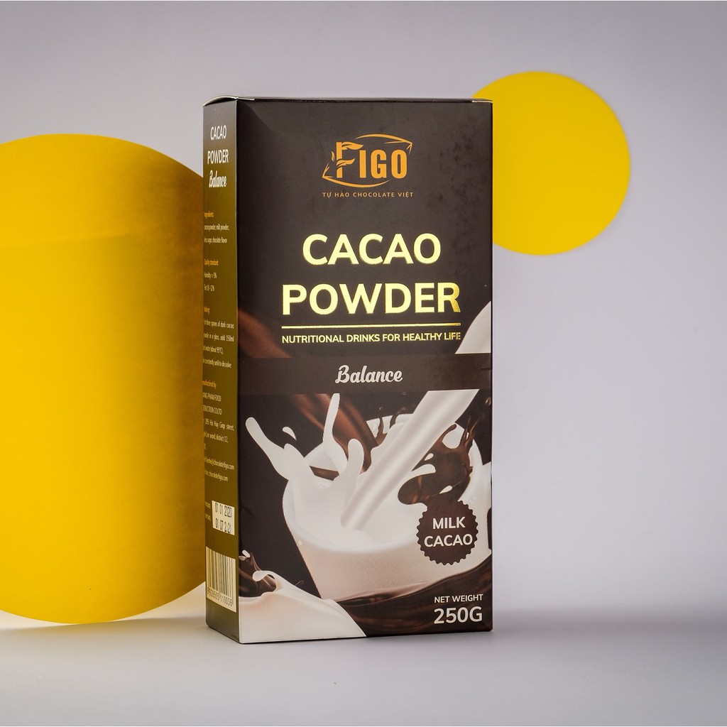 [Bán chạy] Bột socola dòng Balance pha uống Figo 80% cacao ( pha chế cacao sữa đá, nóng, socola đá xay)