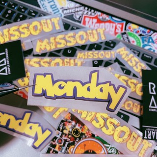 Decal ủi Monday vàng tổng hợp cá tính | Logo Sticker Patch in áo ủi trực tiếp lên vải