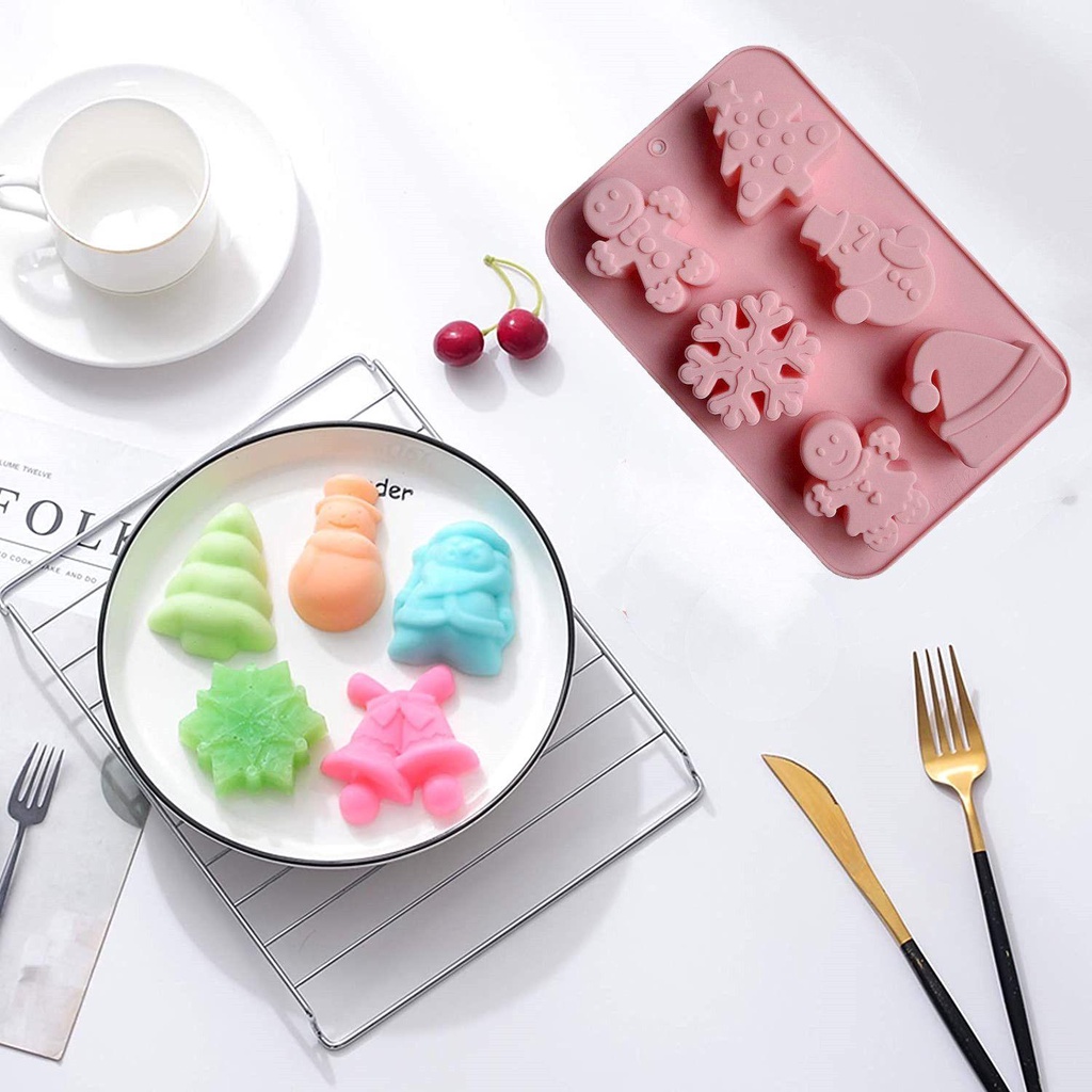 LONTIME Khuôn Làm Bánh Kẹo Socola Hình Chủ Đề Giáng Sinh