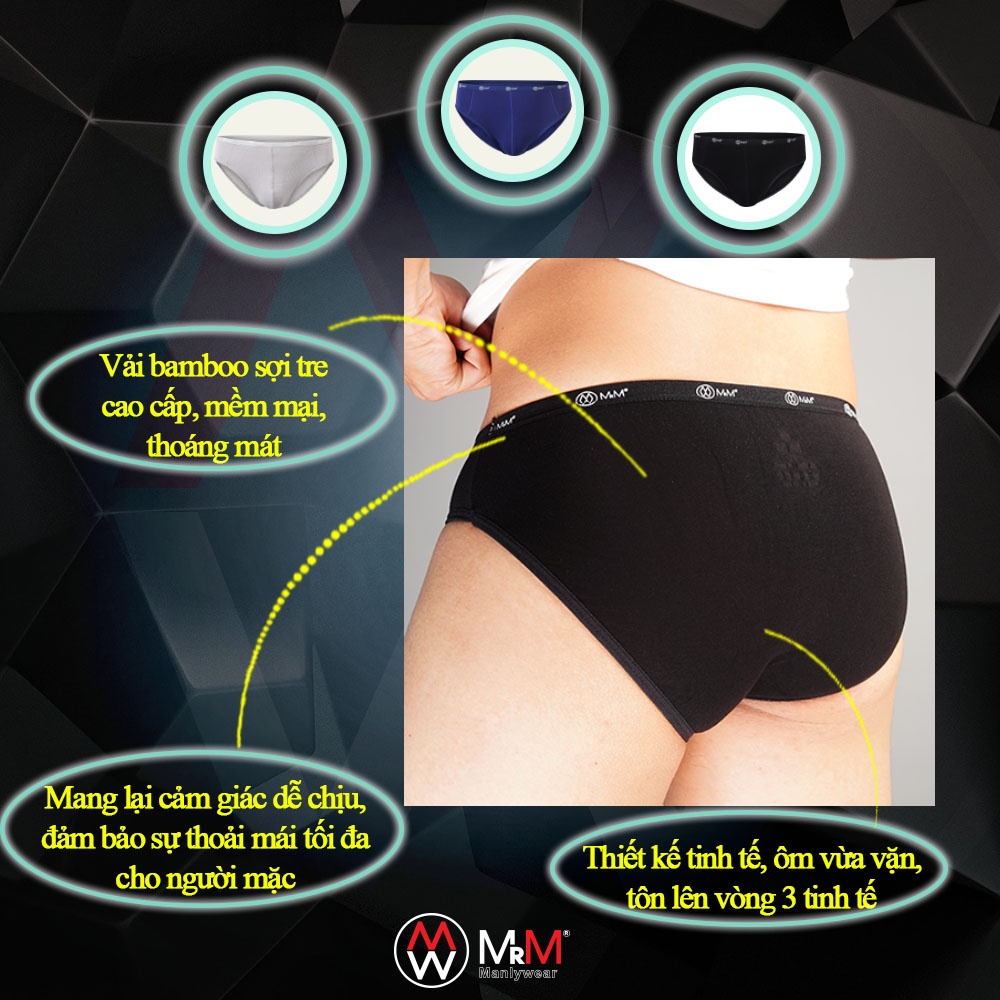 Hộp 4 quần sịp nam 95% sợi tre bamboo kháng khuẩn thấm hút mồ hôi MRM Manlywear