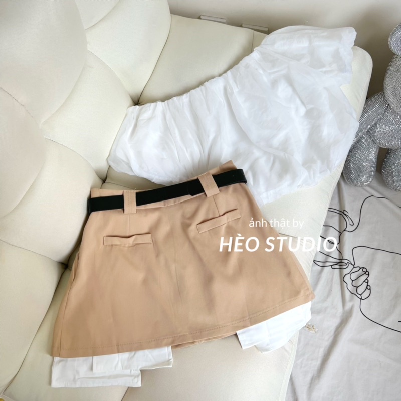 Chân Váy Giả Lộ Túi Kèm Belt Hèo Studio (Ảnh Thật + Video)