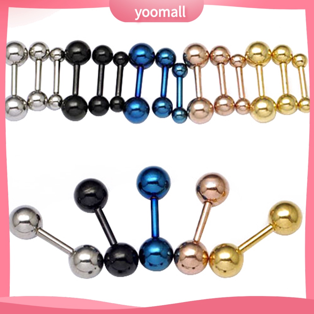 Đôi khuyên tai bằng thép không gỉ cá tính cho nam 3mm 4mm 5mm