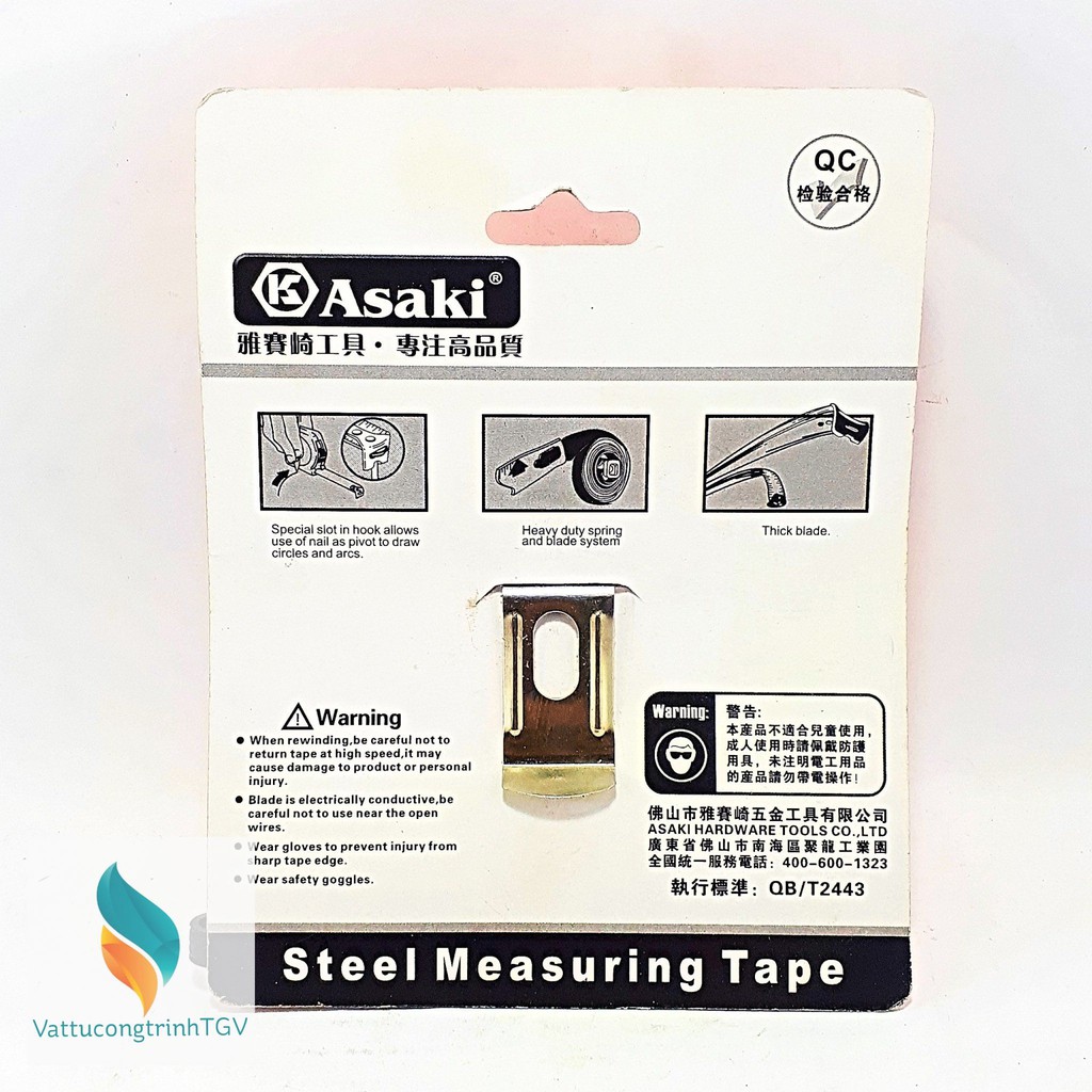 Thước cuộn 5m x 25mm Asaki AK-2682