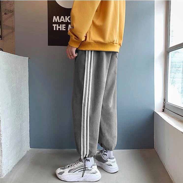 ⚡ FREESHIP ⚡ Quần Jogger Nam Nữ Form Rộng Ống Sọc Rút Gấu Dáng Hiphop Thể Thao Vải Nỉ M01