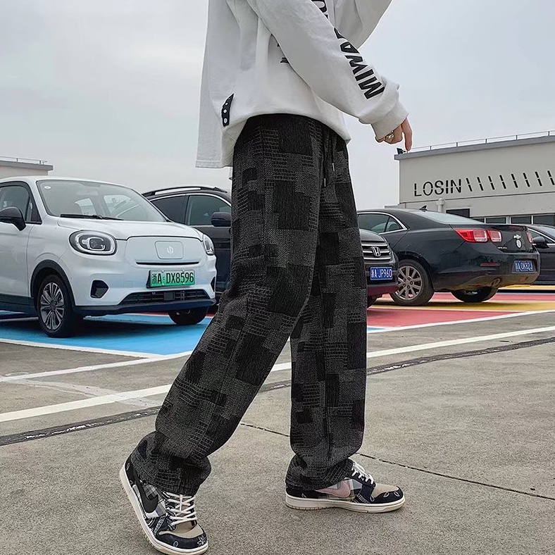 QuầN Bò Nam ỐNg ĐứNg Đen Jean Nam Trơn Quần Jeans Ống Rộng Plus Size Phong Cách Retro Hàn Cho Nam Fashion Quần Ống Suông Bigsize Quần Nam