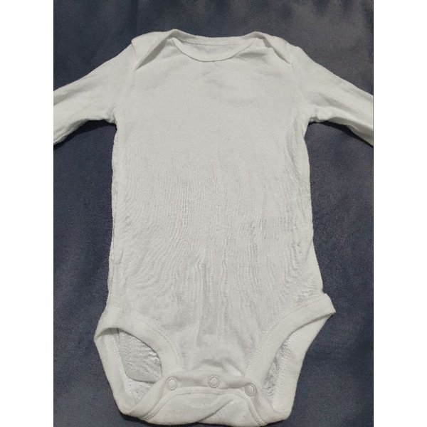 Body chip dài tay trắng trơn hàng xuất dư cho bé trai bé gái 0-24m