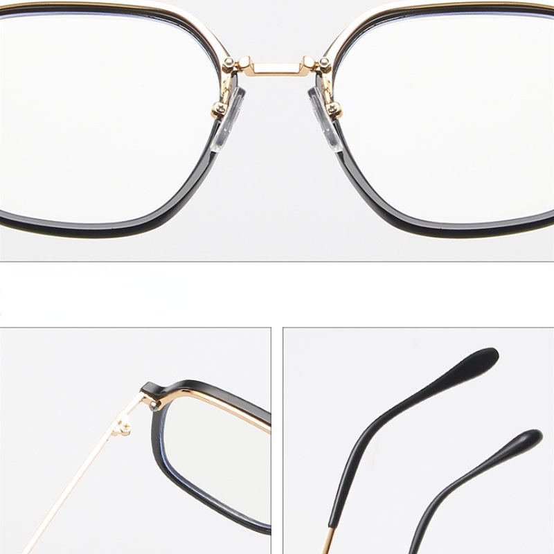 Kính Mát TR90 Gọng Vuông Kim Loại Chống Ánh Sáng Xanh Thời Trang Hàn Quốc Cho Nữ