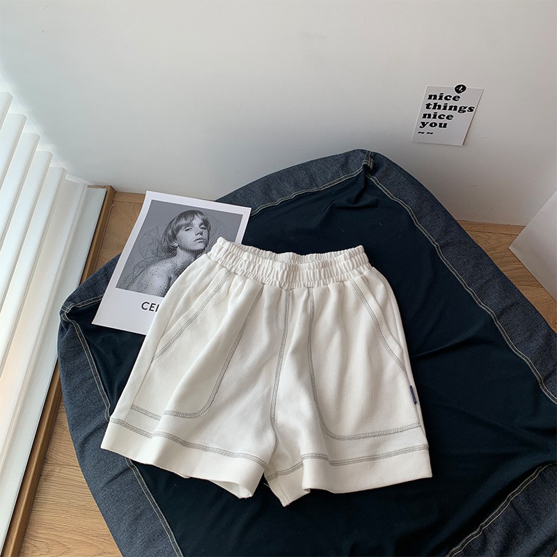 Quần Short Chỉ Viền Nữ - Quần Đùi Mặc Nhà Dáng Rộng Chỉ Nổi Ulzzang Siêu Hot | BigBuy360 - bigbuy360.vn