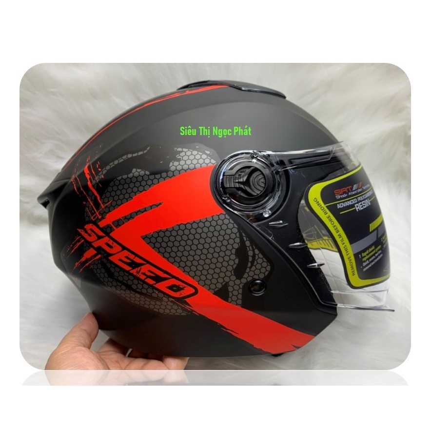 [PHƯỢT NGẦU] Mũ bảo hiểm 3/4 ROYAL có kèm kính che mặt_SIZE XL 57-60cm_Màu ĐỎ [HÀNG CHÍNH HÃNG]