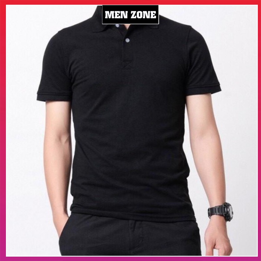 Áo Thun Polo Nam Cổ Bẻ Họa Tiết Trơn Menzone Chất Cotton Thoáng Mát [ APF ]
