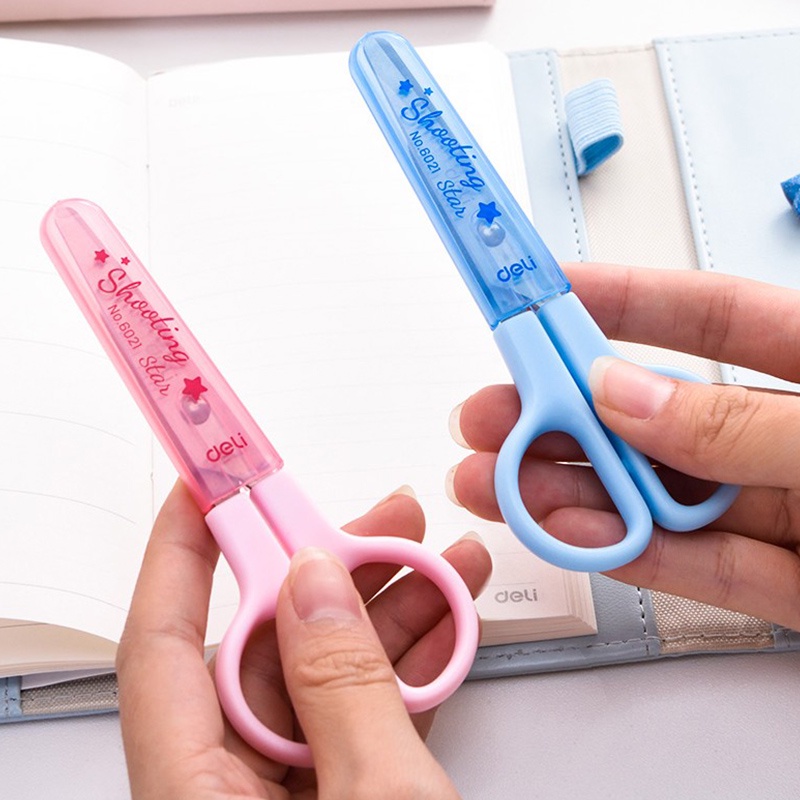 Deli. Kéo Cắt Kèm Vỏ Bảo Vệ An Toàn Cho Bé