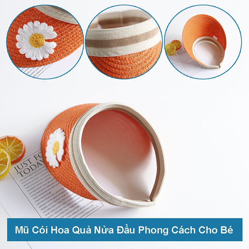 Mũ Cói Hoa Quả Nửa Đầu Phong Cách Cho Bé MC11 -Violet_Store