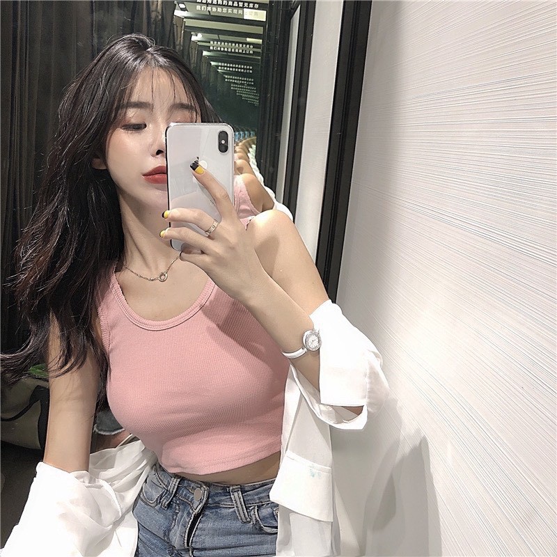 Áo Thun Nữ❤️FREESHIP❤️Áo croptop 3 lỗ thể thao 6 màu